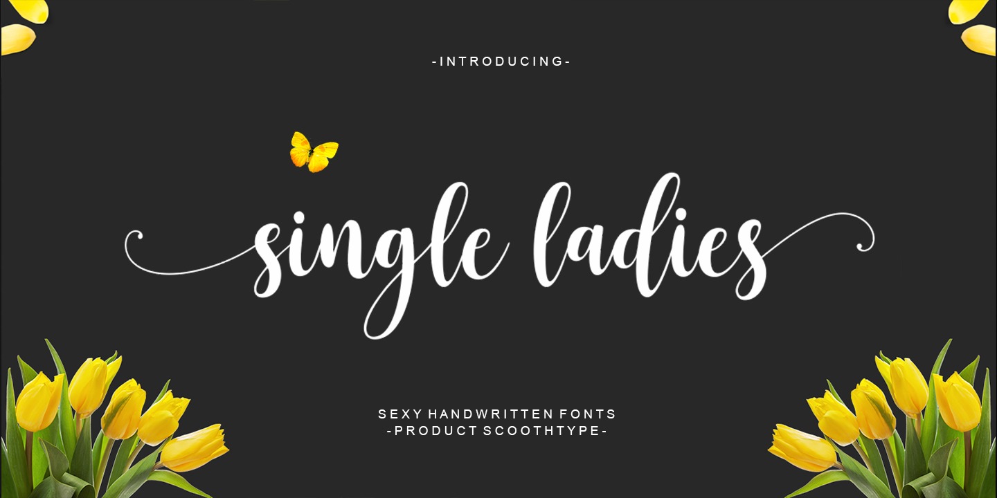 Ejemplo de fuente Single Ladies Regular